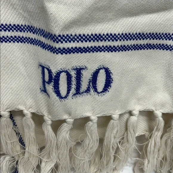 Ralph Lauren Polo Ivory and Navy Poncho 100% organic cotton NWT - Picture 4 of 7